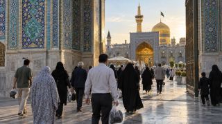 ورودی حرم امام رضا و محل کفشداری و امانات