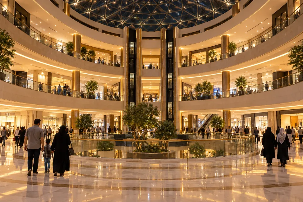مرکز خرید الماس شرق مشهد در شب