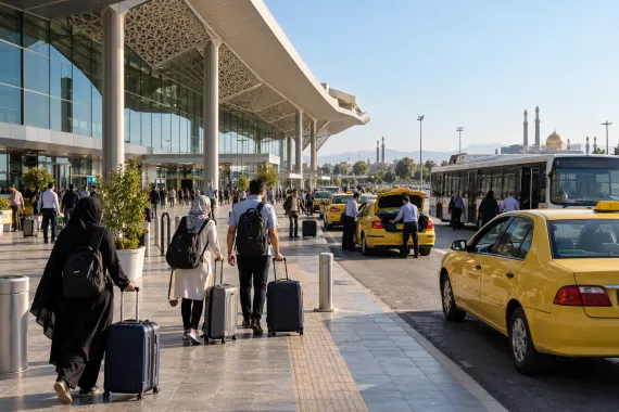 مسیر فرودگاه مشهد تا حرم امام رضا